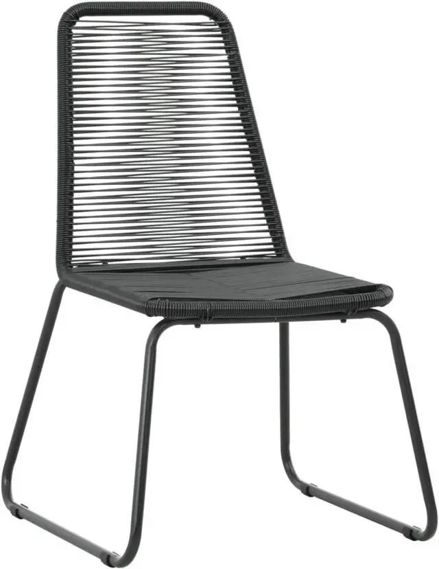 Alt view image 4 of 13 - vidaXL 3 Piece Garden Dining Set PVC Rattan Black