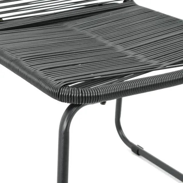 Alt view image 5 of 13 - vidaXL 3 Piece Garden Dining Set PVC Rattan Black