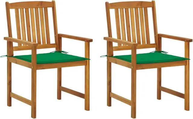 Main image of vidaXL Director's Chairs with Cushions 2 pcs Solid Acacia Wood