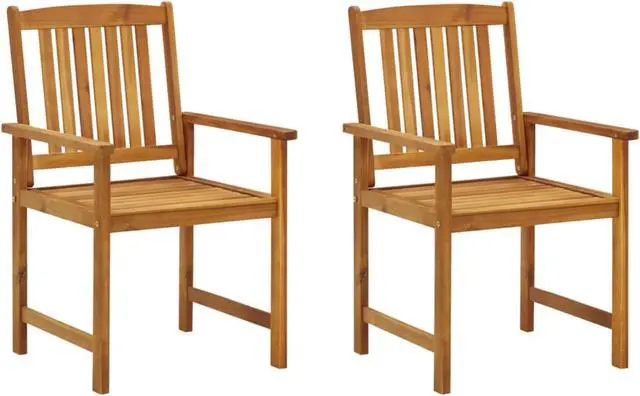 Alt view image 3 of 12 - vidaXL Director's Chairs with Cushions 2 pcs Solid Acacia Wood