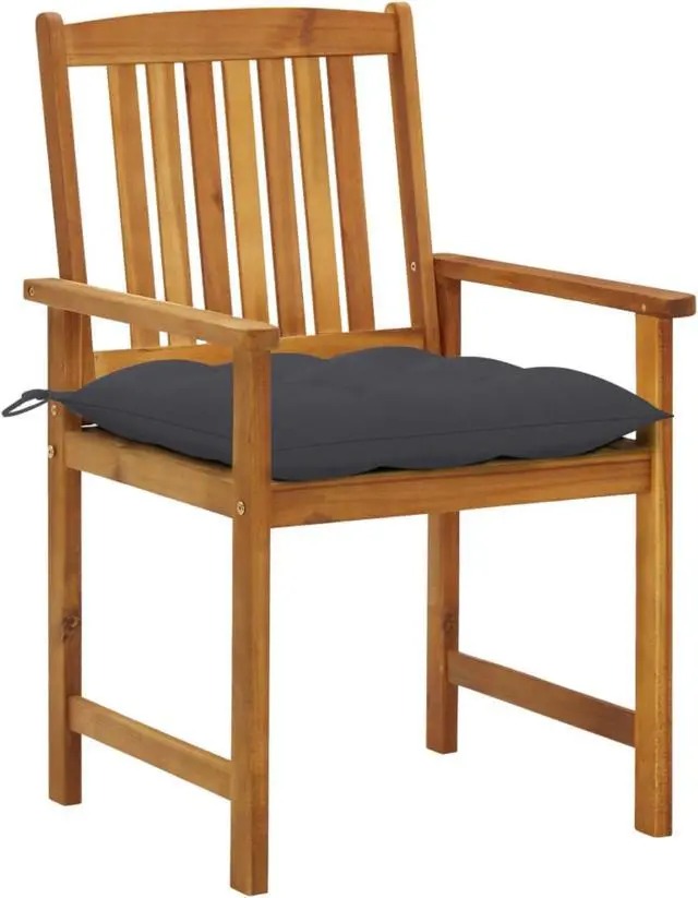 Alt view image 2 of 12 - vidaXL Director's Chairs with Cushions 2 pcs Solid Acacia Wood
