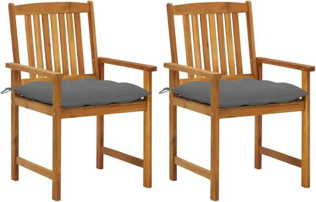 Main image of vidaXL Director's Chairs with Cushions 2 pcs Solid Acacia Wood