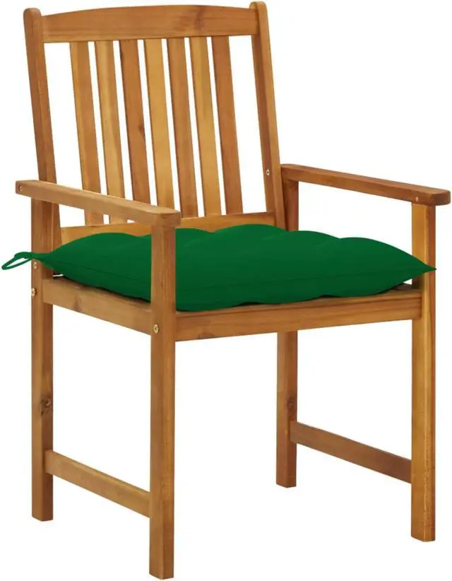 Alt view image 2 of 12 - vidaXL Director's Chairs with Cushions 2 pcs Solid Acacia Wood