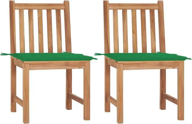 Main image of vidaXL Garden Chairs 2 pcs with Cushions Solid Teak Wood