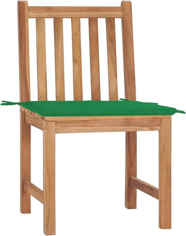 Alt view image 2 of 13 - vidaXL Garden Chairs 2 pcs with Cushions Solid Teak Wood