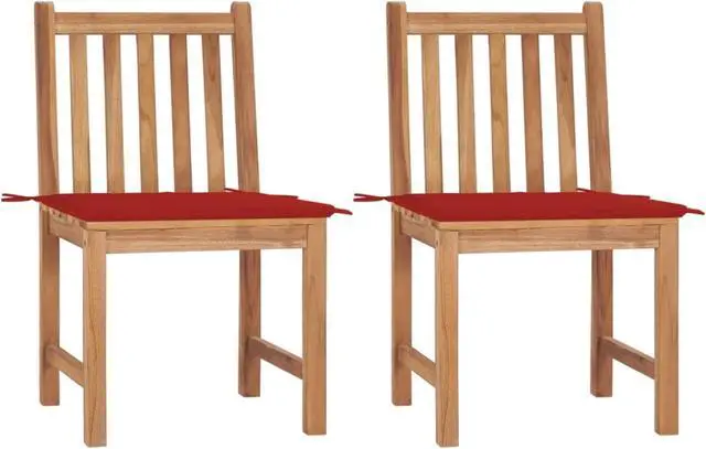 Main image of vidaXL Garden Chairs 2 pcs with Cushions Solid Teak Wood