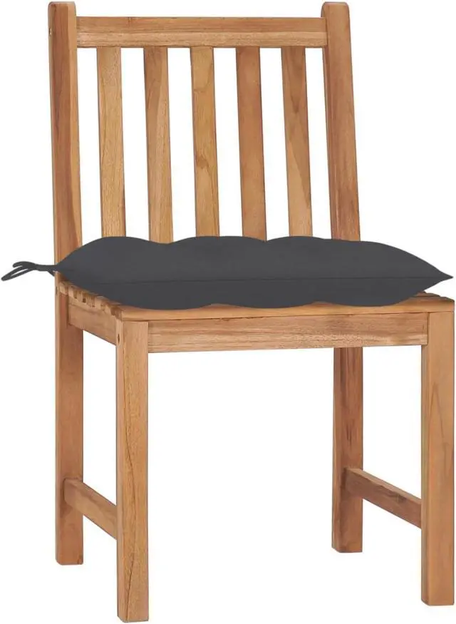 Alt view image 2 of 13 - vidaXL Garden Chairs 2 pcs with Cushions Solid Teak Wood