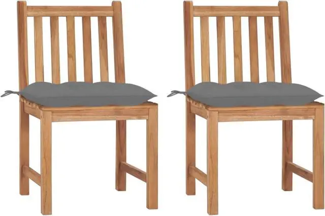 Main image of vidaXL Garden Chairs 2 pcs with Cushions Solid Teak Wood