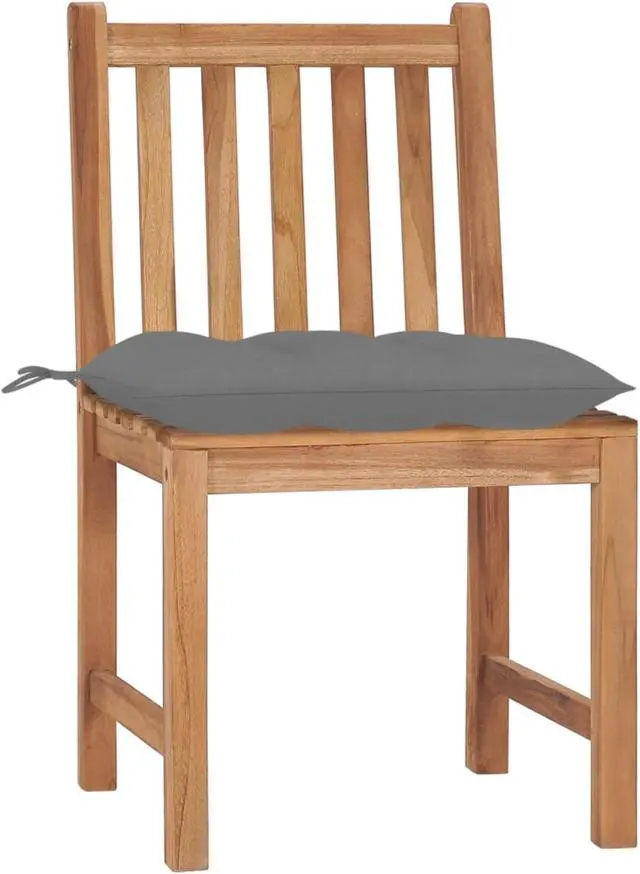 Alt view image 2 of 13 - vidaXL Garden Chairs 2 pcs with Cushions Solid Teak Wood