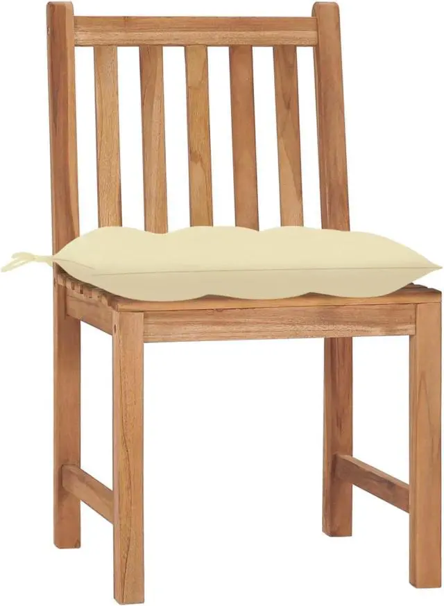 Alt view image 2 of 13 - vidaXL Garden Chairs 2 pcs with Cushions Solid Teak Wood