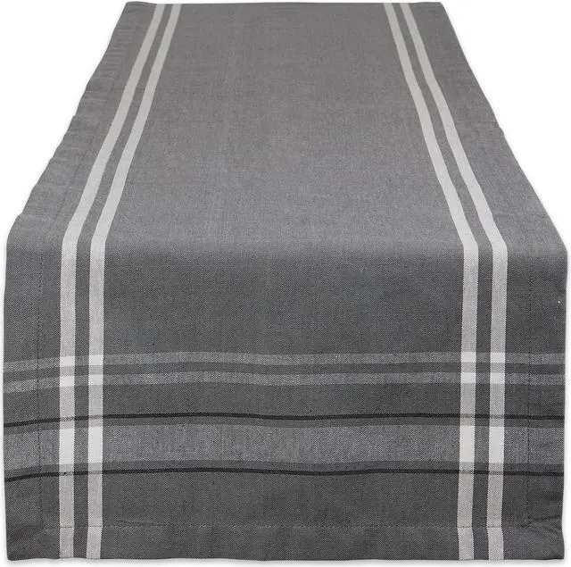 Main image of DII Gray Chambray French Stripe Table Runner