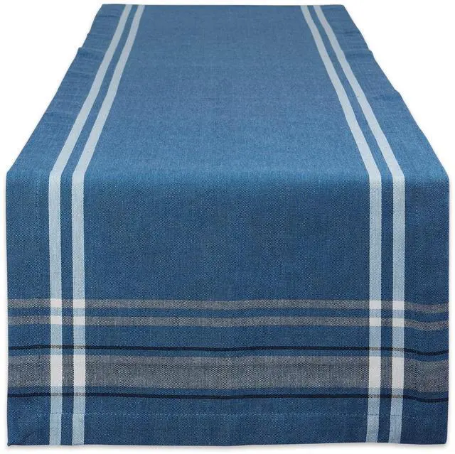 Main image of DII Blue Chambray French Stripe Table Runner