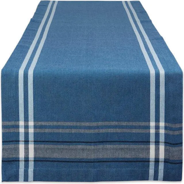 Main image of DII Blue Chambray French Stripe Table Runner