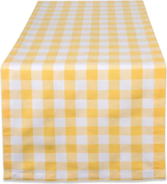 Main image of DII Yellow/White Checkers Table Runner