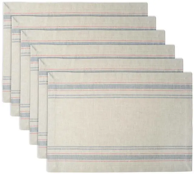 Main image of DII Gray French Stripe Placemat (Set of 6)