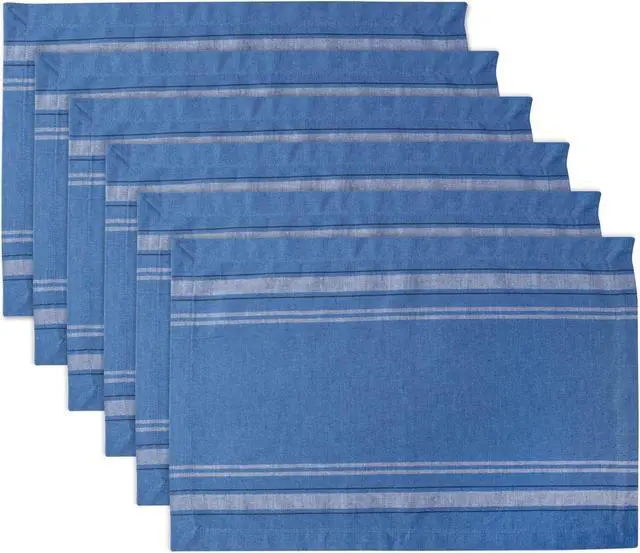 Main image of DII Blue Chambray French Stripe Placemat (Set of 6)