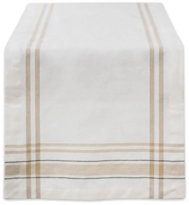 Main image of DII White Chambray French Stripe Table Runner