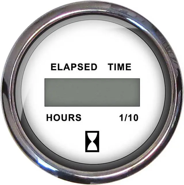 Alt view image 5 of 7 - Faria Chesapeake SS 2" Digital Hourmeter - (10,000 Hours) (12-32 VDC) - White