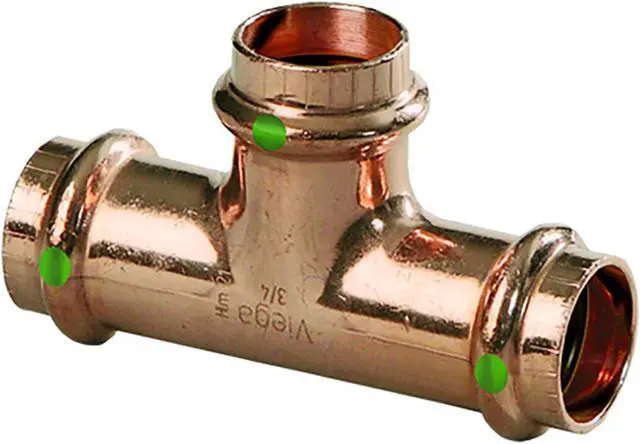 Alt view image 7 of 8 - Viega ProPress 2918 Copper Tee, 1-1/2"