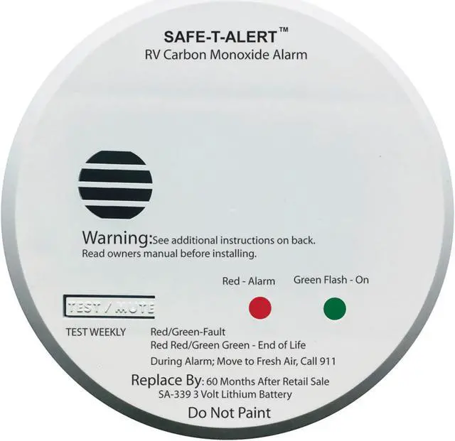 Alt view image 2 of 3 - Safe-T-Alert SA-339 White RV Battery Powered CO2 Detector