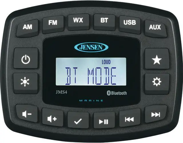 Alt view image 3 of 6 - JENSEN 4" JMS4RTL Waterproof Bluetooth AM/FM/WB/USB Stereo - Black