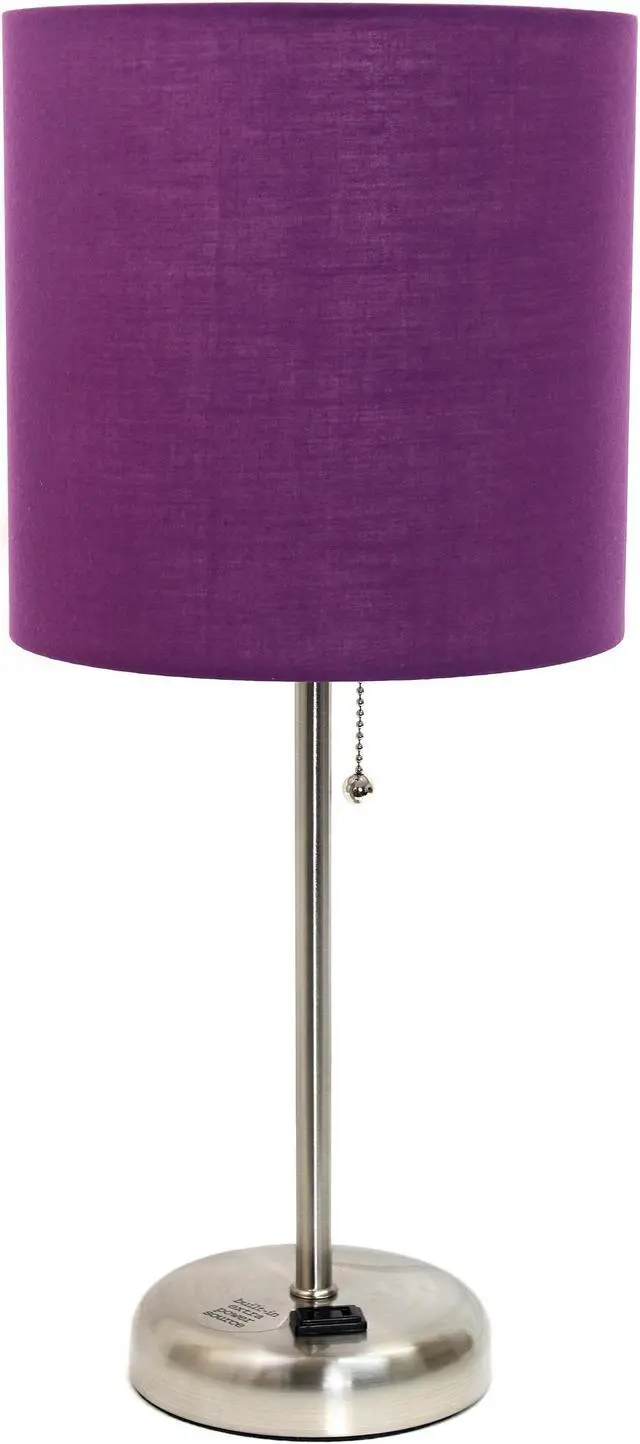 Alt view image 13 of 15 - LimeLights Stick Lamp with Charging Outlet and Fabric Shade