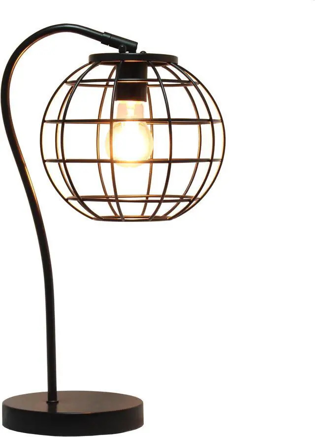 Alt view image 9 of 15 - Lalia Home Arched Metal Cage Table Lamp, Black