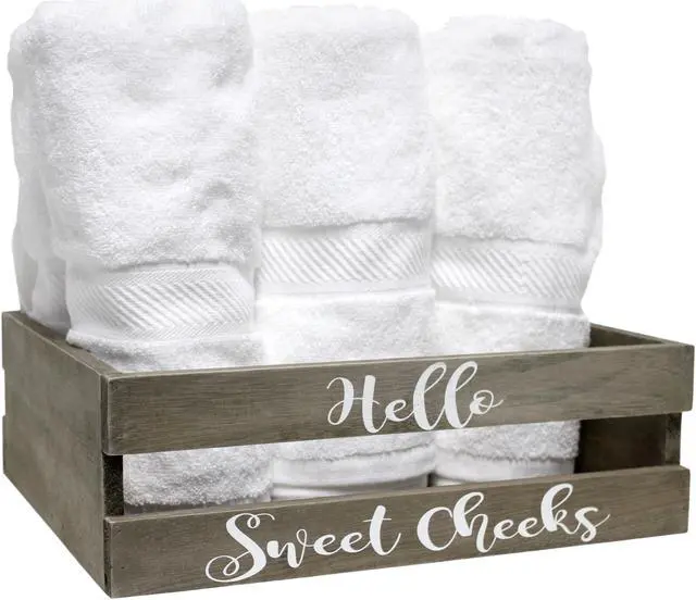 Alt view image 18 of 20 - Elegant Designs Three Piece Decorative Wood Bathroom Set, Small, Cheeky  (1 Towel Holder, 1 Frame, 1 Toilet Paper Holder)