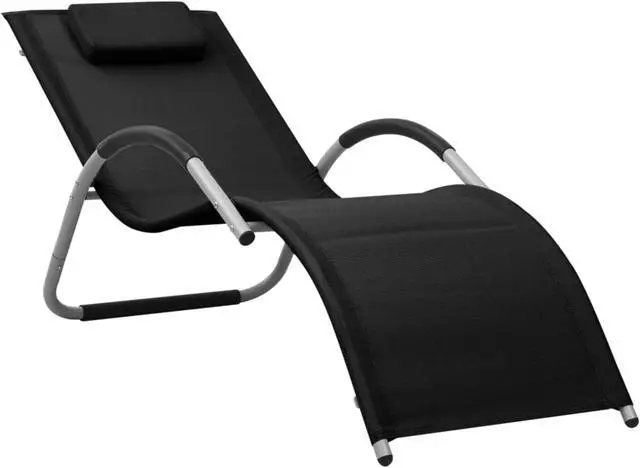 Alt view image 8 of 13 - vidaXL Patio Lounge Chair Outdoor Sunbed with Pillow Sunlounger Textilene