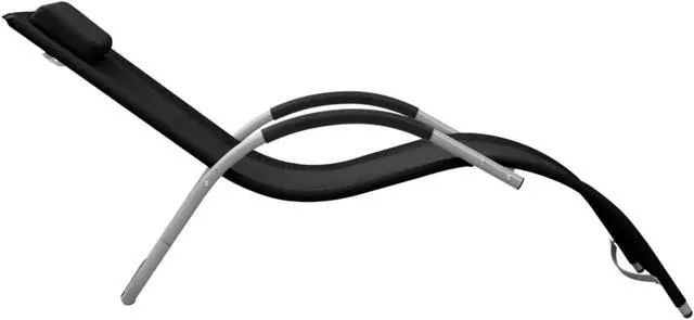 Alt view image 10 of 13 - vidaXL Patio Lounge Chair Outdoor Sunbed with Pillow Sunlounger Textilene