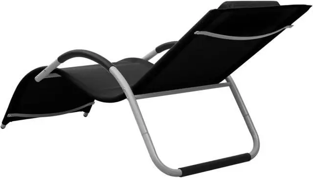 Alt view image 11 of 13 - vidaXL Patio Lounge Chair Outdoor Sunbed with Pillow Sunlounger Textilene