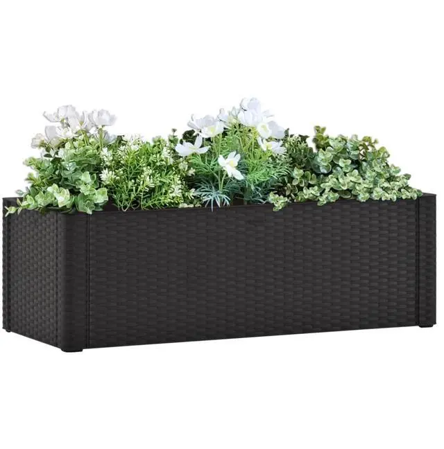 Alt view image 8 of 13 - vidaXL Garden Raised Bed with Self Watering System Anthracite Outdoor Planter