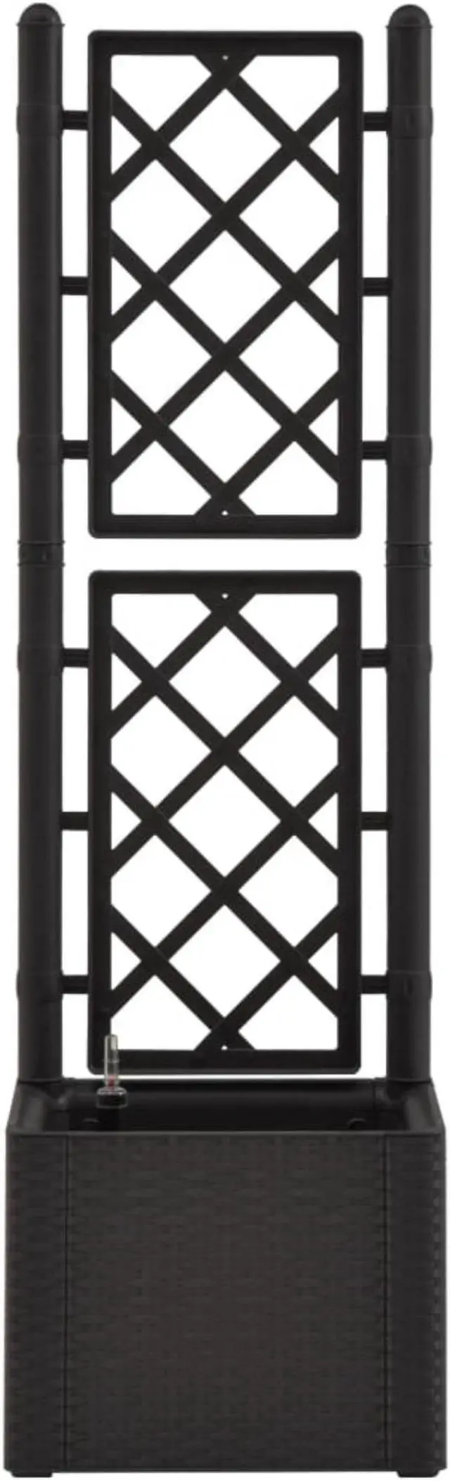 Alt view image 11 of 13 - vidaXL Garden Raised Bed with Trellis and Self Watering System Anthracite