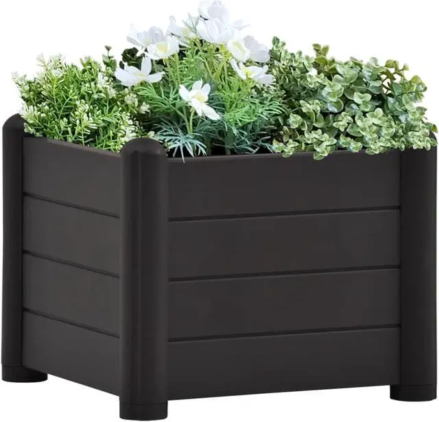 Alt view image 6 of 12 - vidaXL Planter Flower Box Raised Flower Bed Outdoor Planter for Patio Anthracite