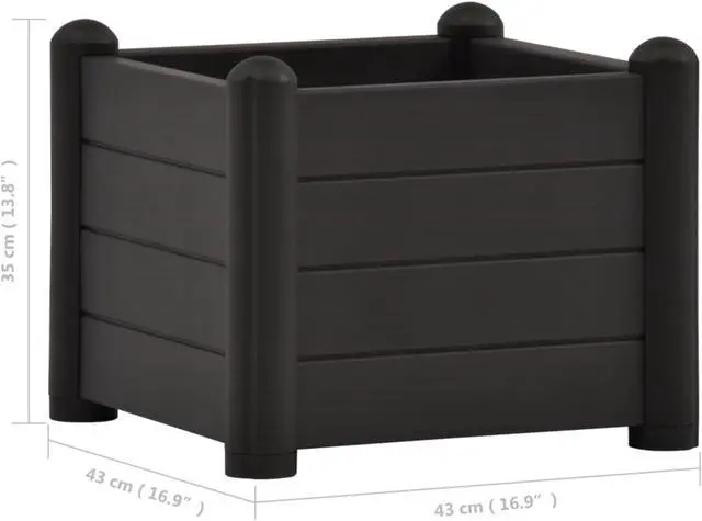 Alt view image 10 of 12 - vidaXL Planter Flower Box Raised Flower Bed Outdoor Planter for Patio Anthracite