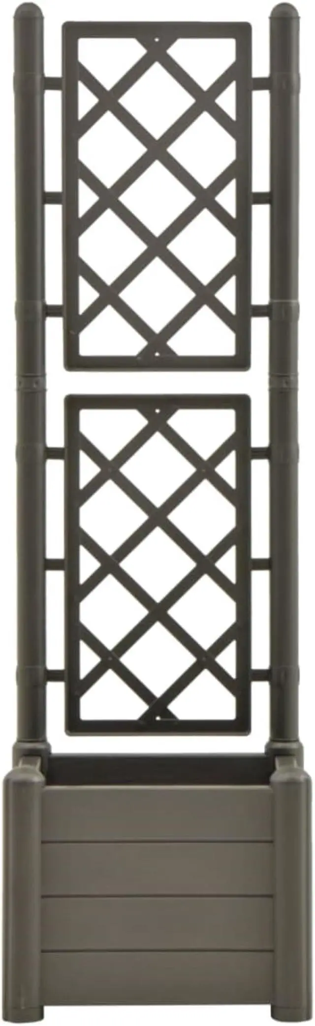 Alt view image 7 of 10 - vidaXL Garden Planter with Trellis 16.9"x16.9"x55.9" PP Anthracite