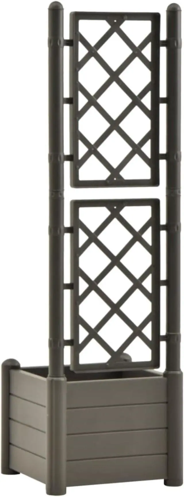 Alt view image 9 of 10 - vidaXL Garden Planter with Trellis 16.9"x16.9"x55.9" PP Anthracite