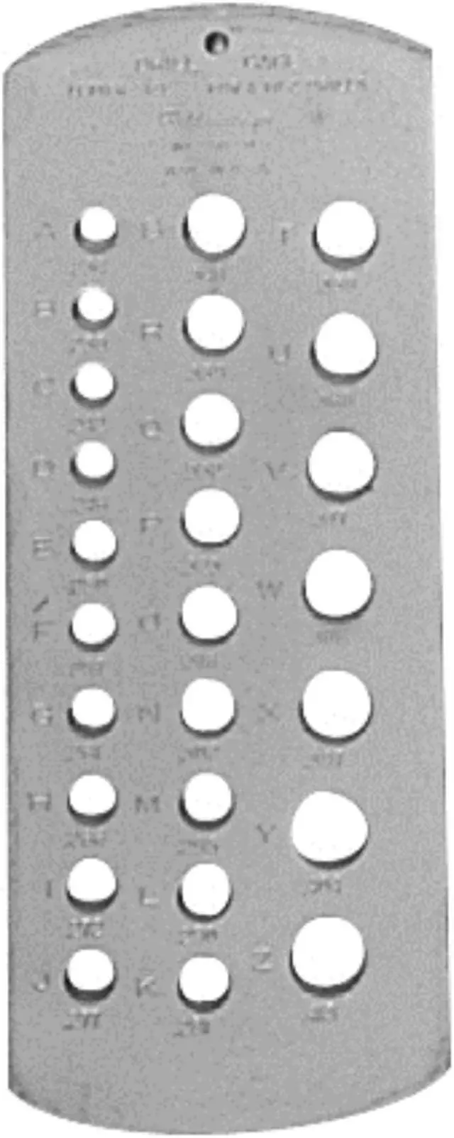Alt view image 3 of 3 - Drill Gage, Letter, A to Z Measuring Range (In.), Drill Size A to Z Graduations