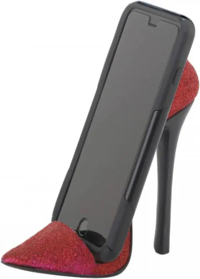 Alt view image 3 of 4 - Sparkle Red Shoe Phone Holder