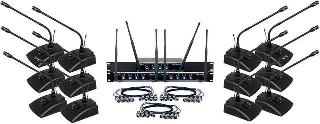 Alt view image 7 of 9 - VocoPro Digital-Conference-12 Twelve Channel UHF Wireless Conference Microphone System