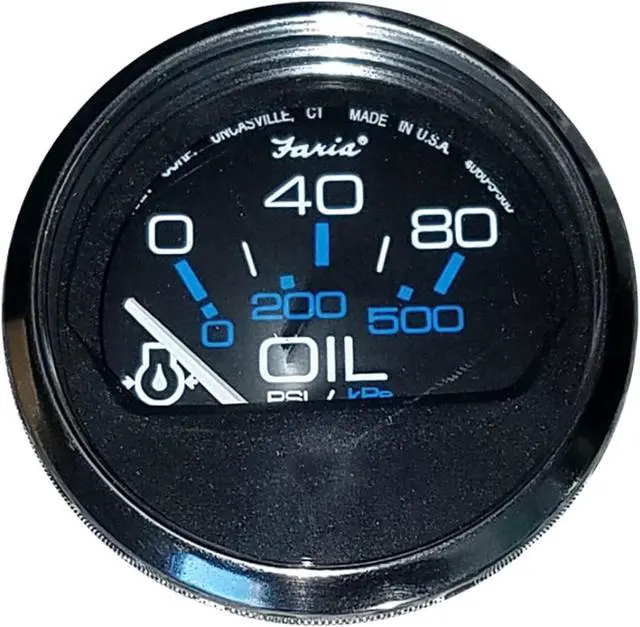 Alt view image 7 of 9 - FARIA BEEDE INSTRUMENTS 13702 Faria 2" Oil Pressure Gauge - 80 PSI - Chesapeake Black SS