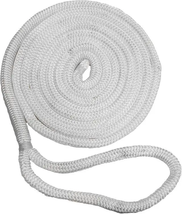 Alt view image 5 of 6 - New England Ropes 3/8" x 15' Nylon Double Braid Dock Line - White