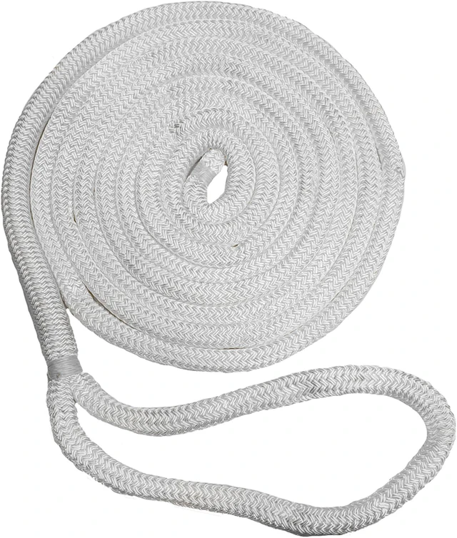 Alt view image 3 of 5 - New England Ropes 3/4" x 25' Nylon Double Braid Dock Line - White