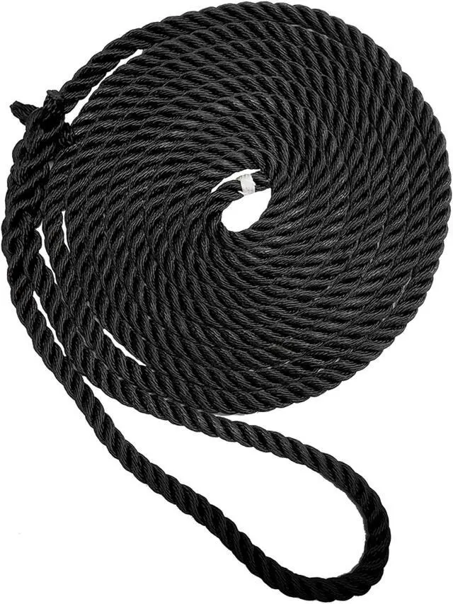 Alt view image 3 of 6 - New England Ropes 3/4" X 35' Premium Nylon 3 Strand Dock Line - Black