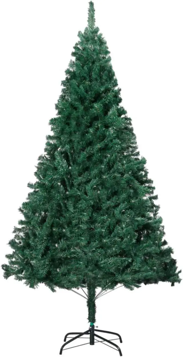 Alt view image 11 of 13 - vidaXL Christmas Tree Artificial Tree with Stand and Thick Branches Green PVC