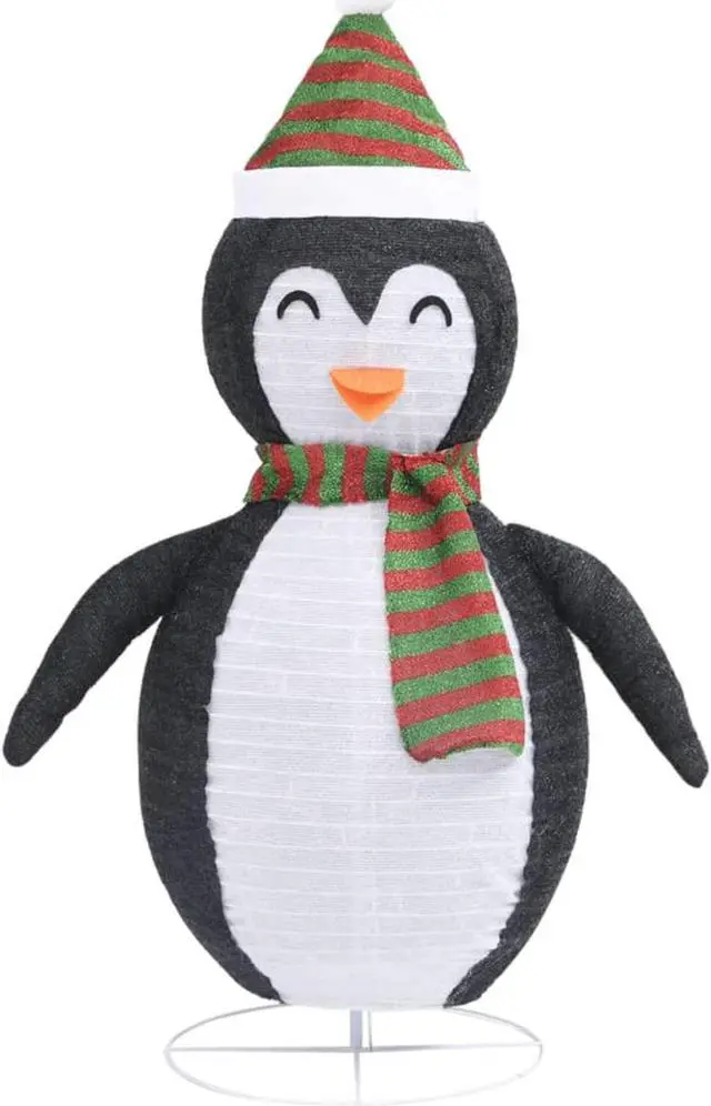 Alt view image 12 of 13 - vidaXL Christmas Decoration Xmas Snow Penguin Figure with LEDs Luxury Fabric