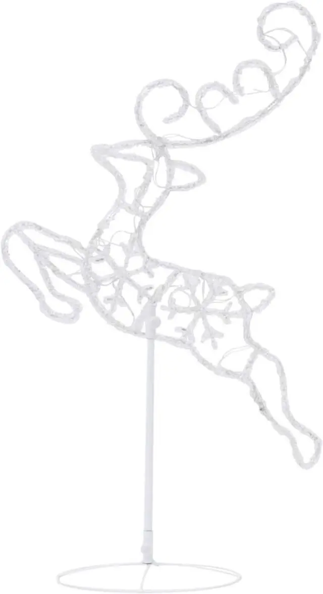 Alt view image 12 of 13 - vidaXL Christmas Reindeer and Sleigh Christmas Lighting Acrylic Cold White