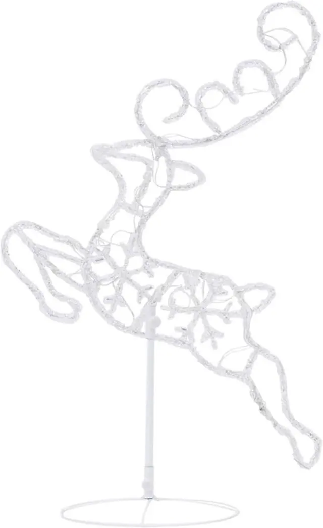 Alt view image 13 of 13 - vidaXL Christmas Reindeer and Sleigh Christmas Lighting Acrylic Cold White