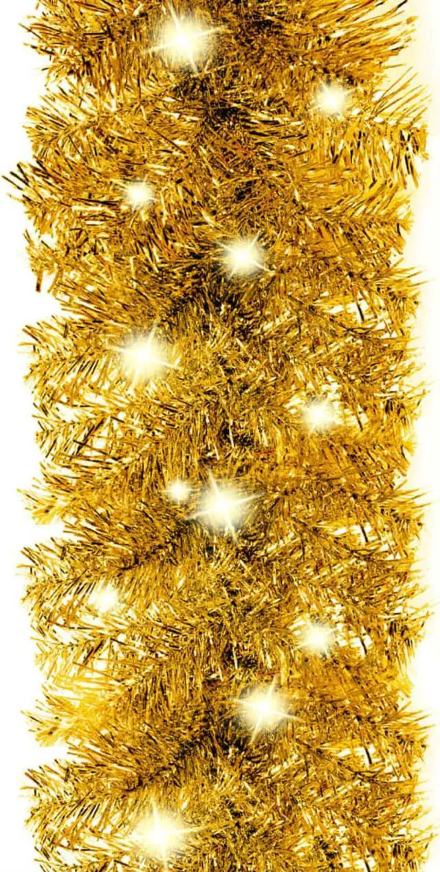 Alt view image 13 of 13 - vidaXL Christmas Garland Decoration Artificial Garland with LED Lights Gold