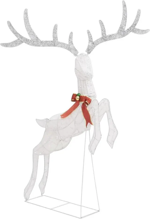Alt view image 12 of 17 - vidaXL Christmas Flying Reindeer Pre-Lit Christmas Lighting White Cold White